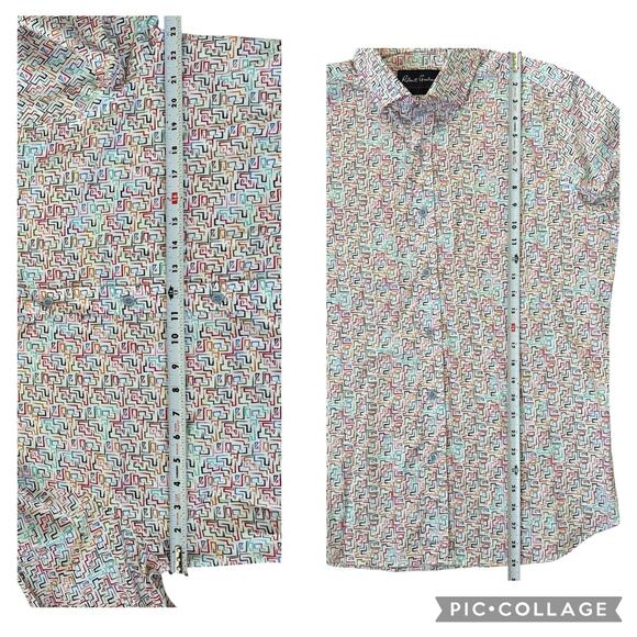 Robert Graham Long Sleeve Button Up Shirt Mens Large Colorful Geometric Pattern - Picture 14 of 15